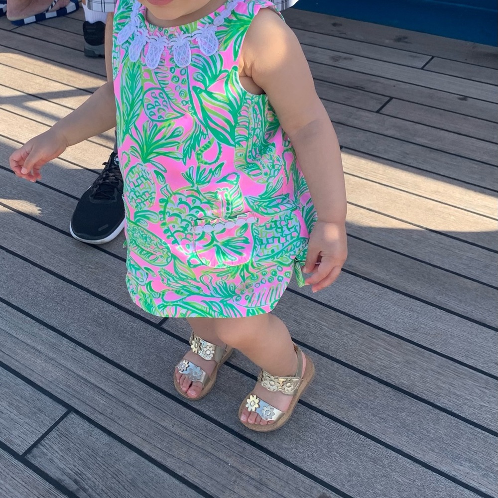 Lilly Pulitzer Shift Dress Size 18-24 Months Toddler Pink and Green